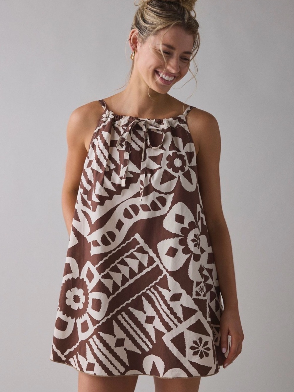 BDG Brown and Cream Floral Dress